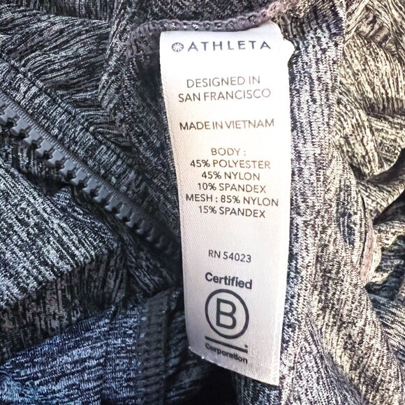 - Athleta Heather Grey Pacifica Crosscurrent UPF Zip Up Hooded Jacket Size Large - Picture 10 of 11